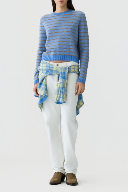 Pullover Pebble Stripe in Delft Blue Guest in Residence