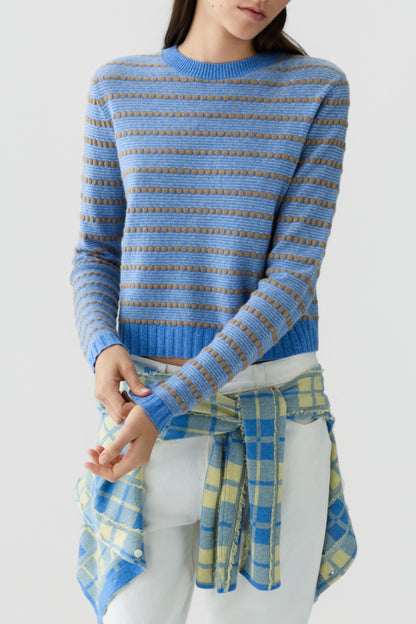 Pullover Pebble Stripe in Delft Blue Guest in Residence