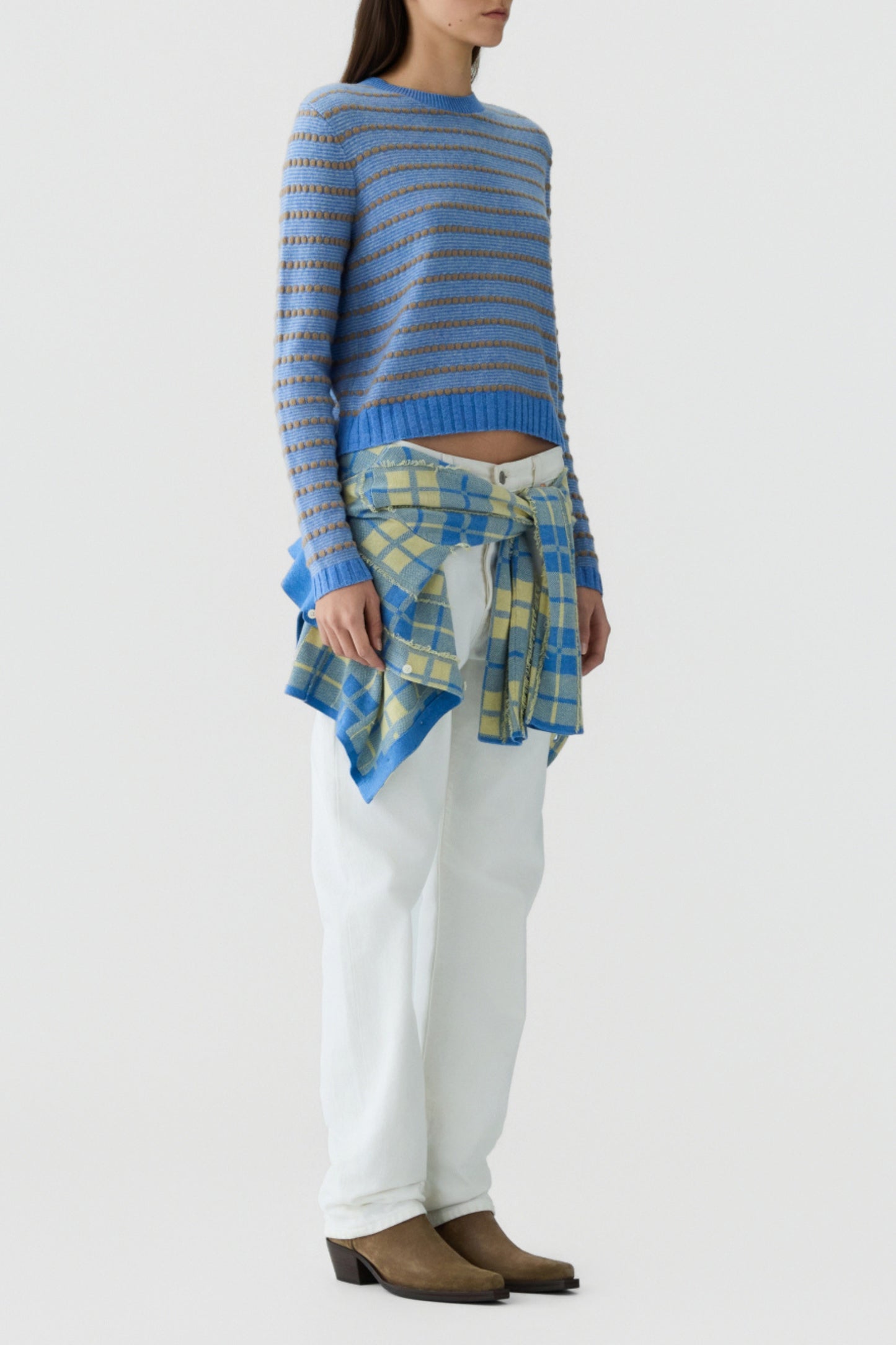 Pullover Pebble Stripe in Delft Blue Guest in Residence