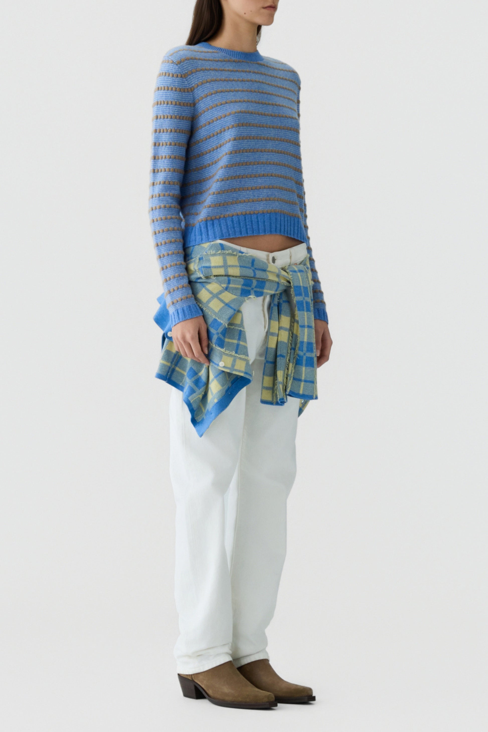 Pullover Pebble Stripe in Delft Blue Guest in Residence