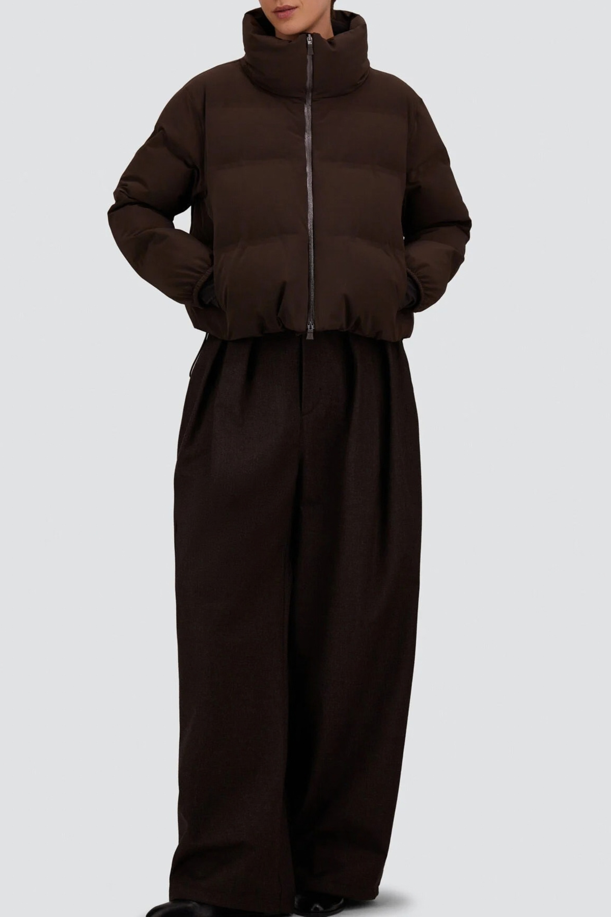 Jacke Cropped in Marrone Herno