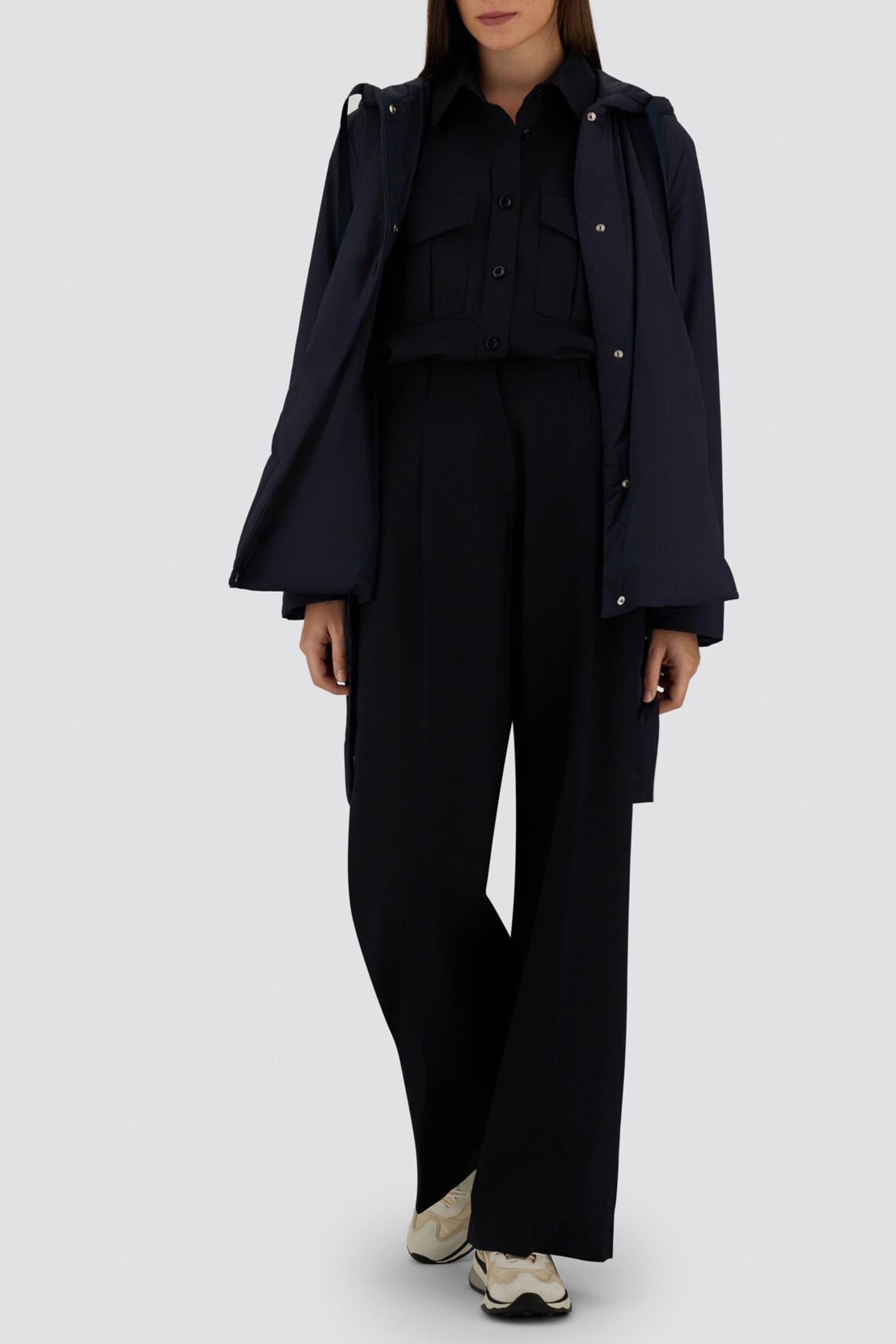 Light Stretch Parka in Navy by Herno - Anita Hass