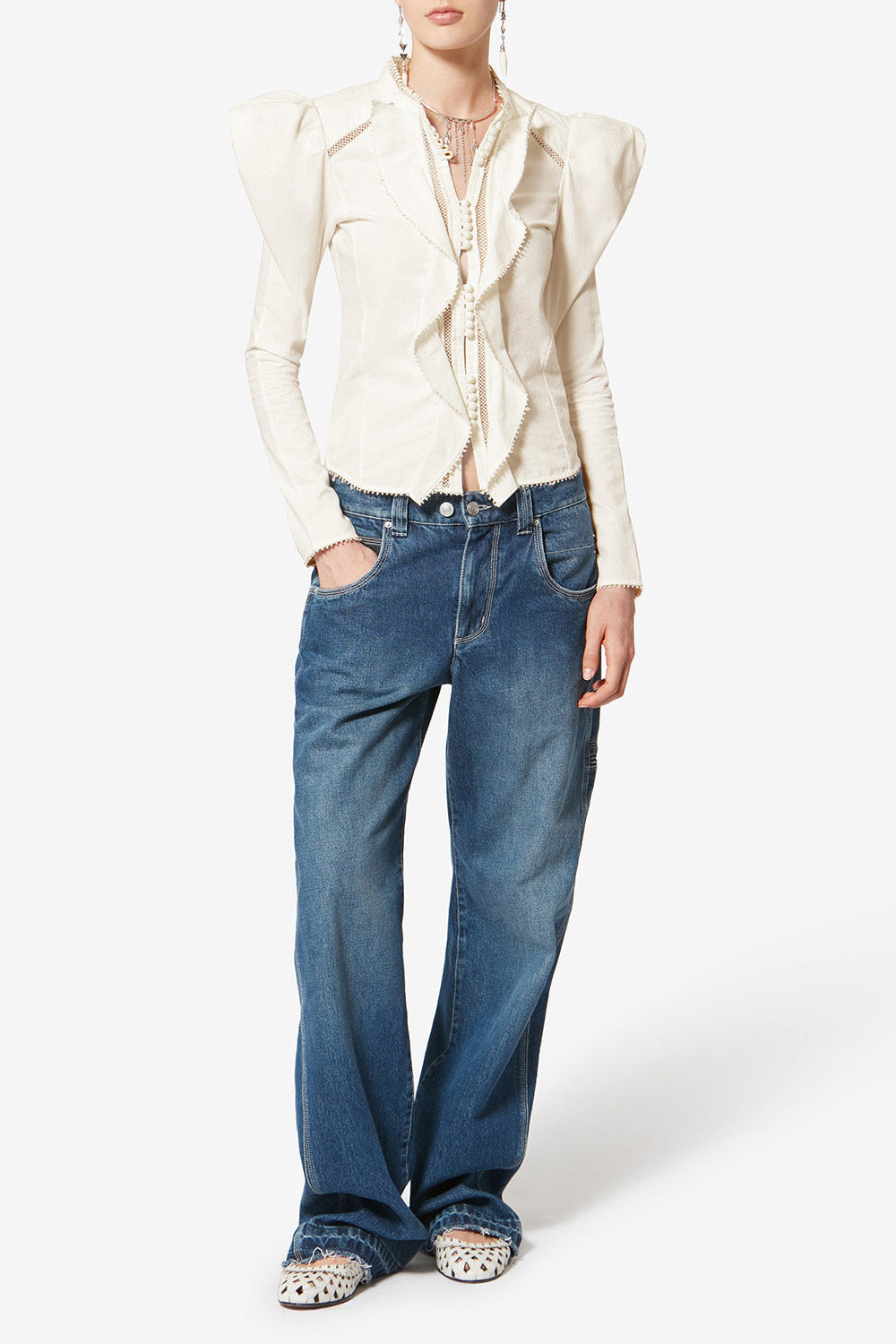 Calina Blouse in Ivory by Isabel Marant - Anita Hass
