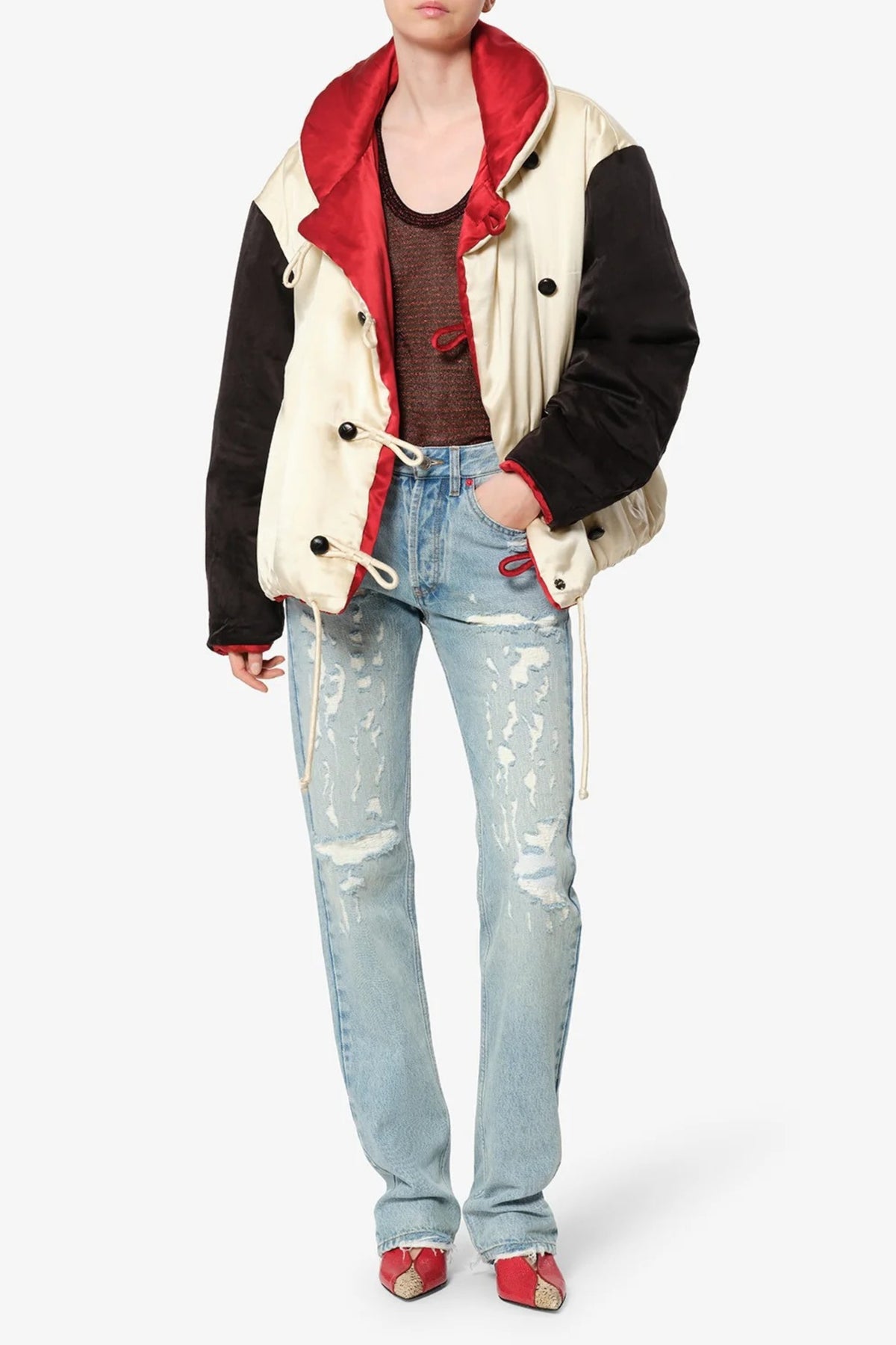 Jacke Bleza Reversible in Rot/Champagner Isabel Marant