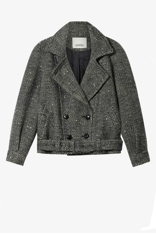 Jacke Elvane in Ecru/Schwarz Isabel Marant