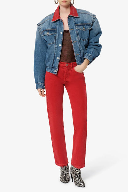 Jeansjacke Devyn in Blau/Rot Isabel Marant