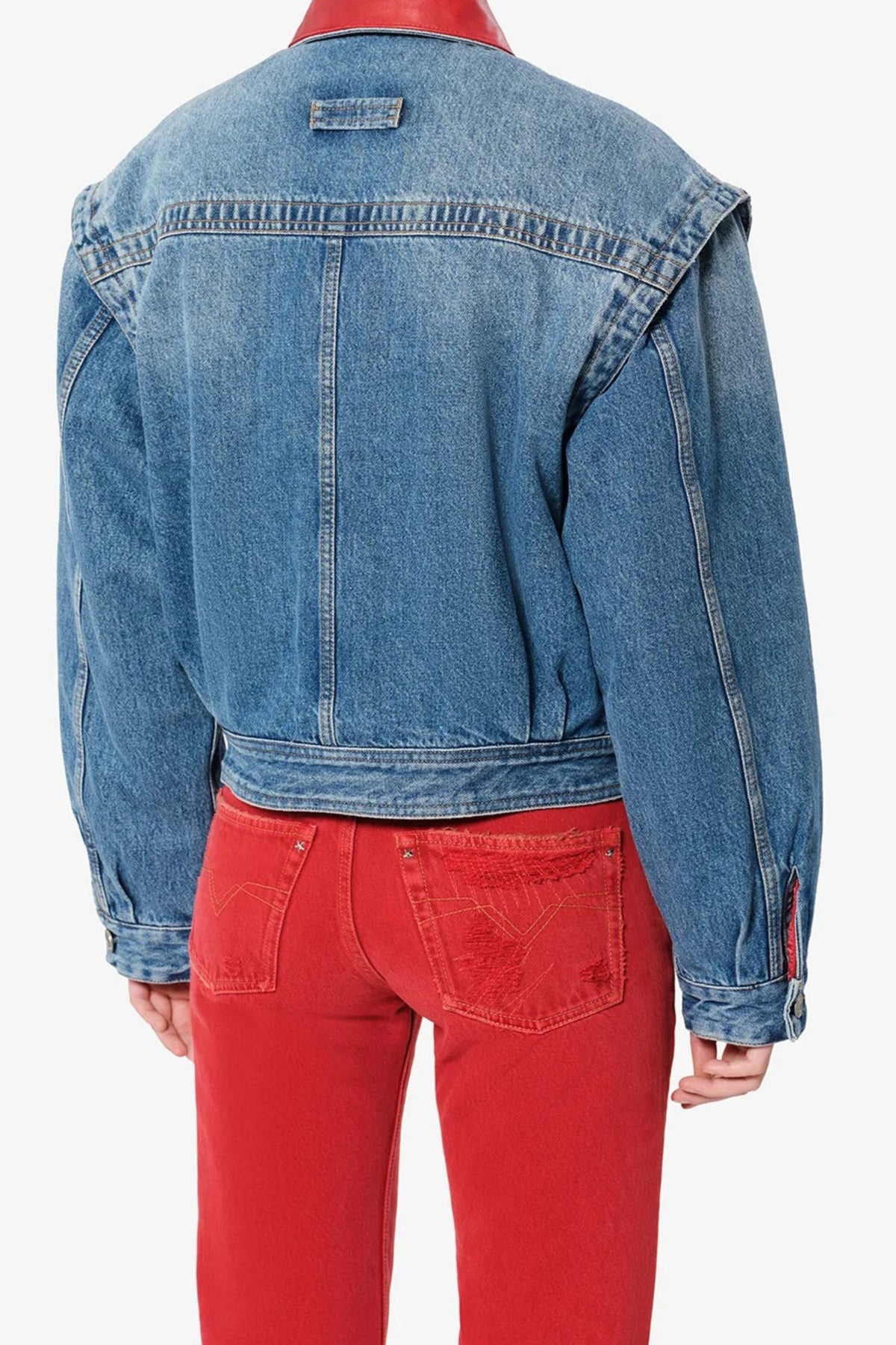 Jeansjacke Devyn in Blau/Rot Isabel Marant