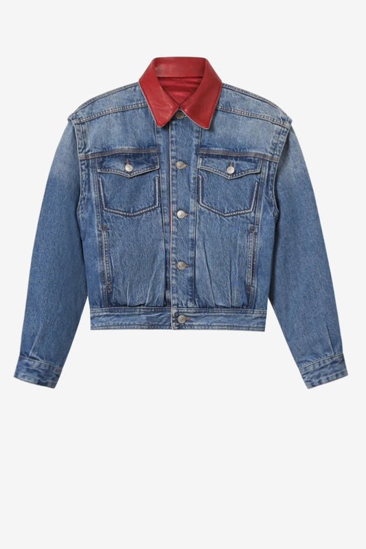 Jeansjacke Devyn in Blau/Rot Isabel Marant