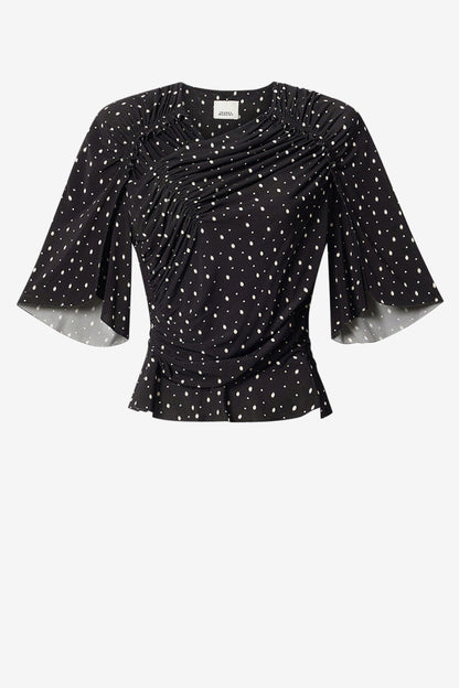 Isabel Marant 品牌 Garla 系列黑色/米色 T 恤——Anita Hass