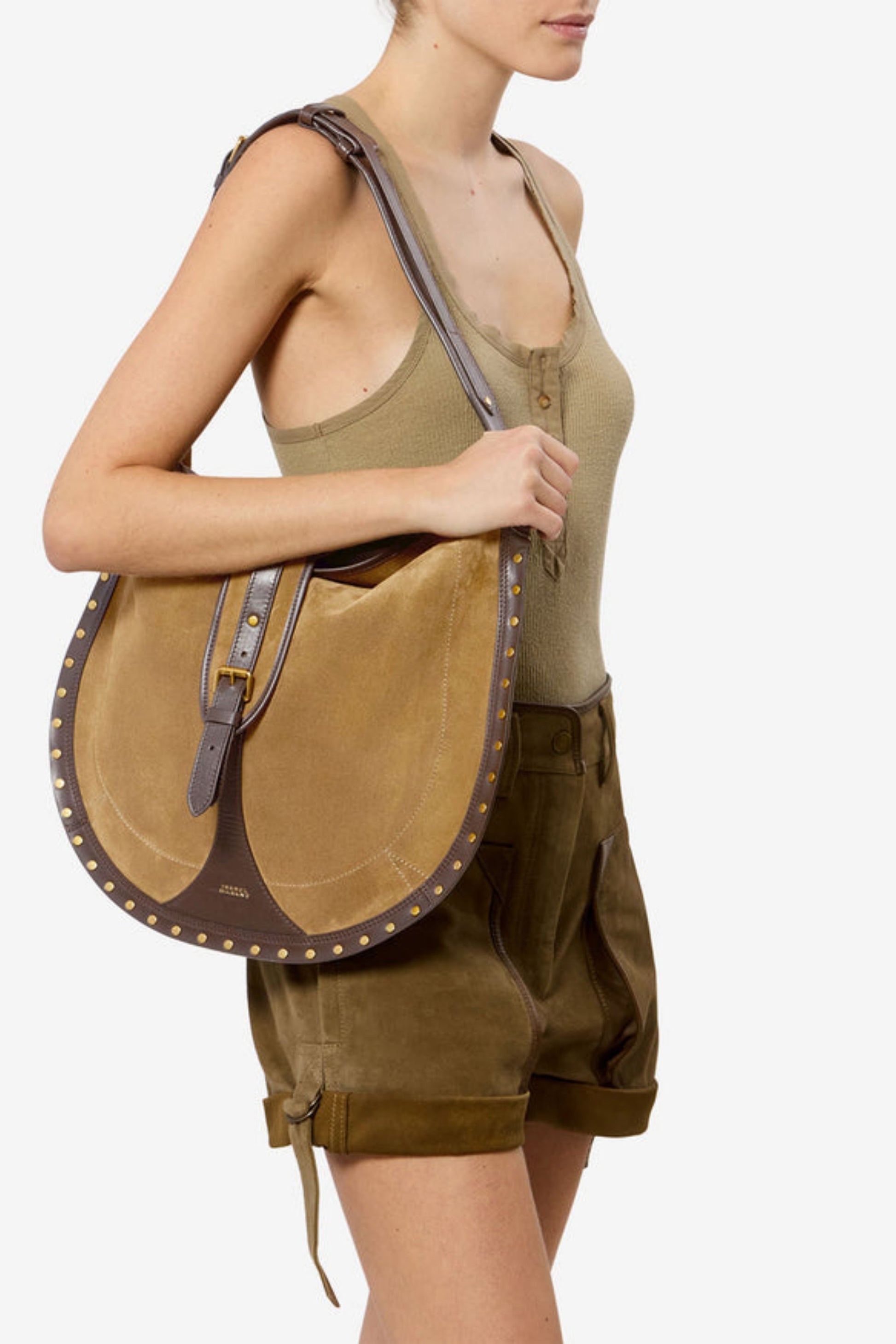 Oskan Hobo Soft Bag in Taupe by Isabel Marant - Anita Hass