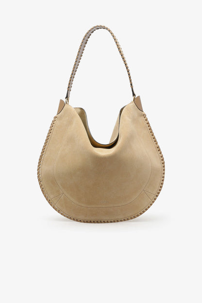 Oskan Hobo Soft Suede Bag in Sand by Isabel Marant - Anita Hass