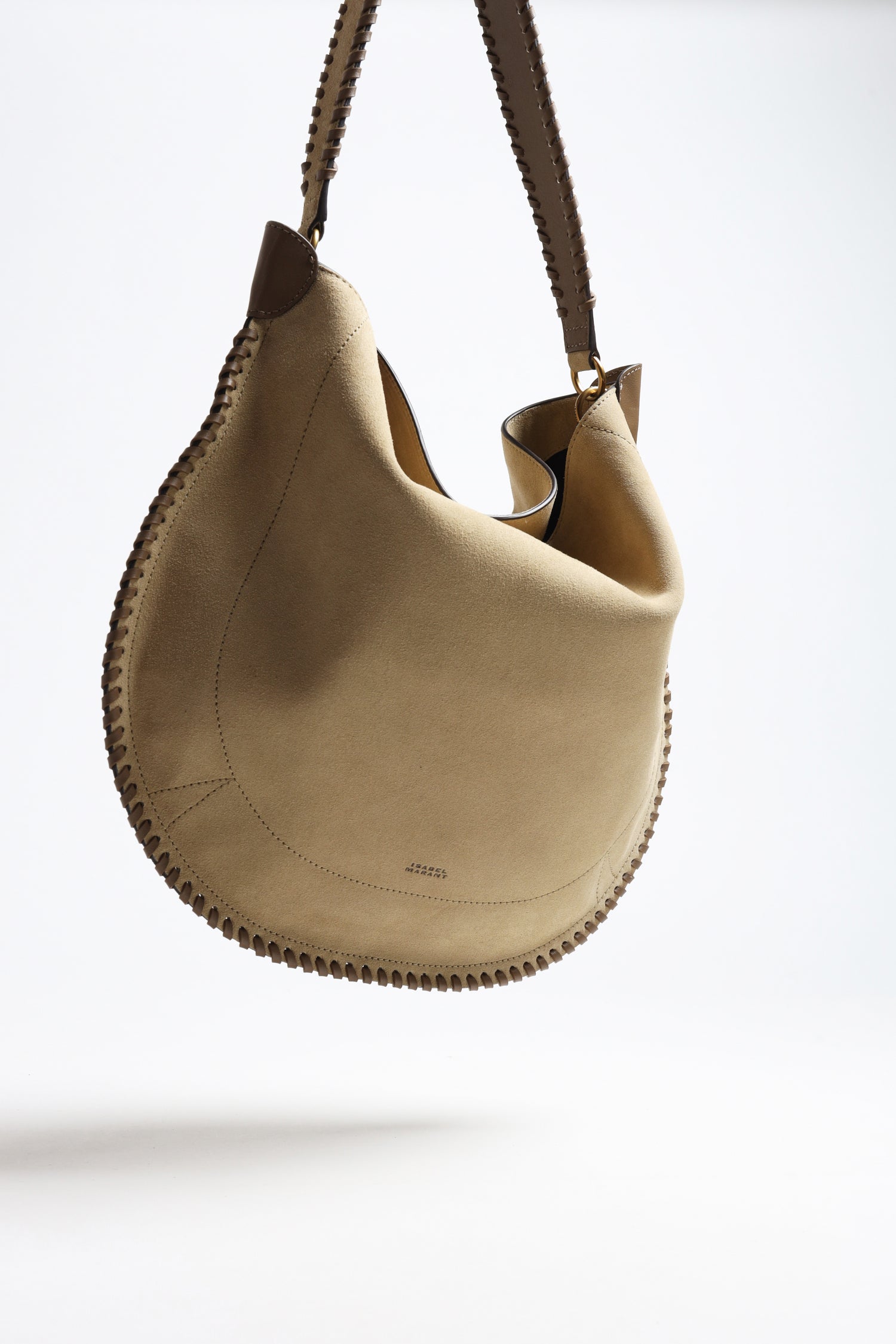 Oskan Hobo Soft Suede Bag in Sand by Isabel Marant - Anita Hass