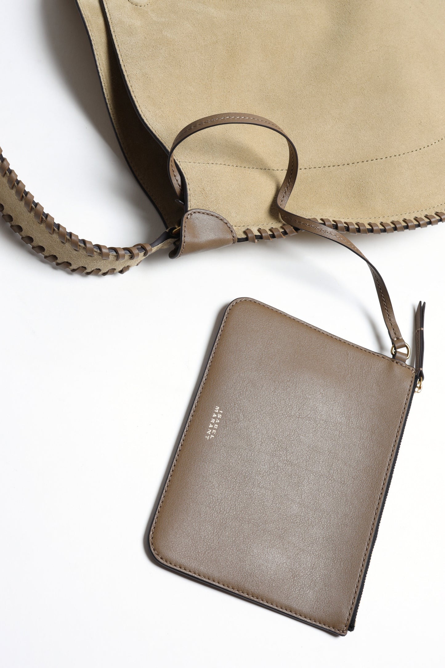 Oskan Hobo Soft Suede Bag in Sand by Isabel Marant - Anita Hass