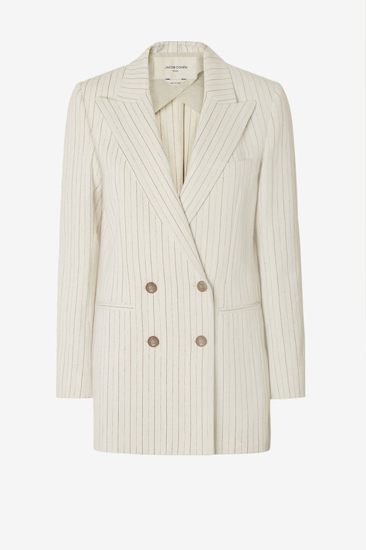 Ecru Riga Marrone Blazer by Jacob Cohën - Anita Hass