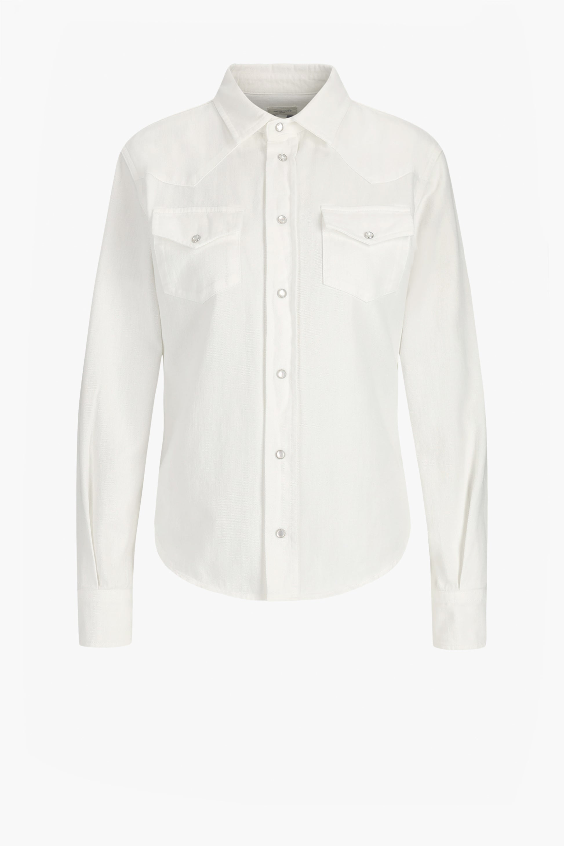 Western-Style Denim Blouse in Optical White by Jacob Cohën - Anita Hass
