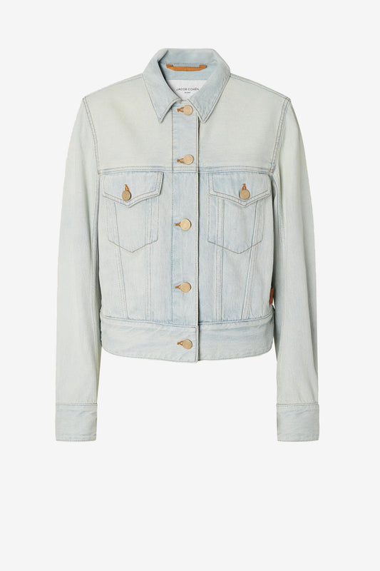 Trucker Denim Jacket in Medium Blue by Jacob Cohën - Anita Hass