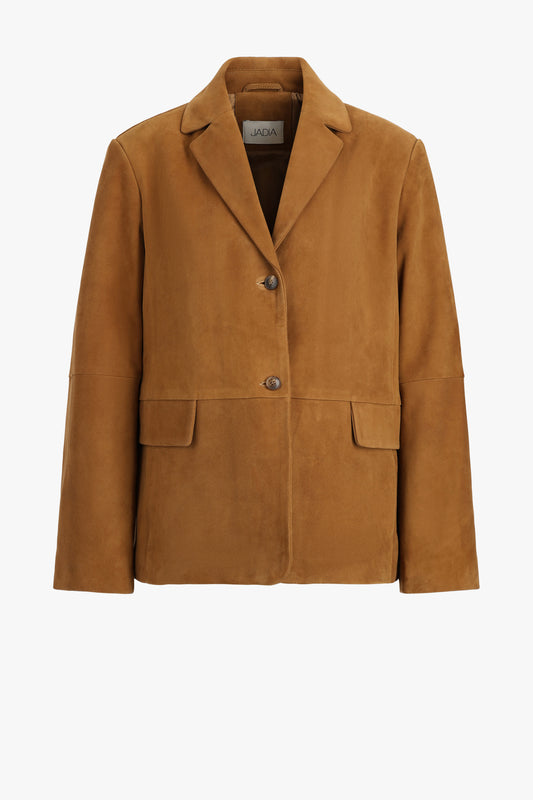 Zoe Leather Blazer in Suede MustardJadia - Anita Hass