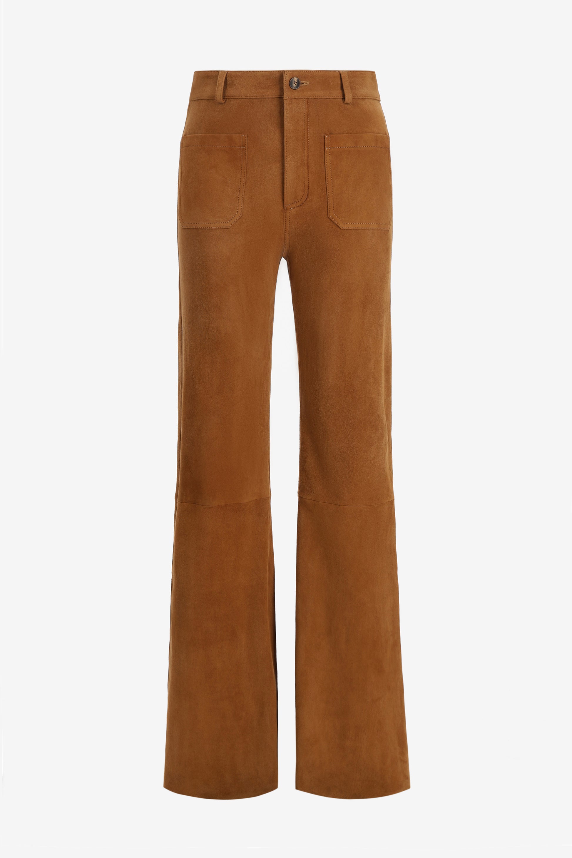 Pantalon en cuir Flora en daim moutarde Jadia - Anita Hass