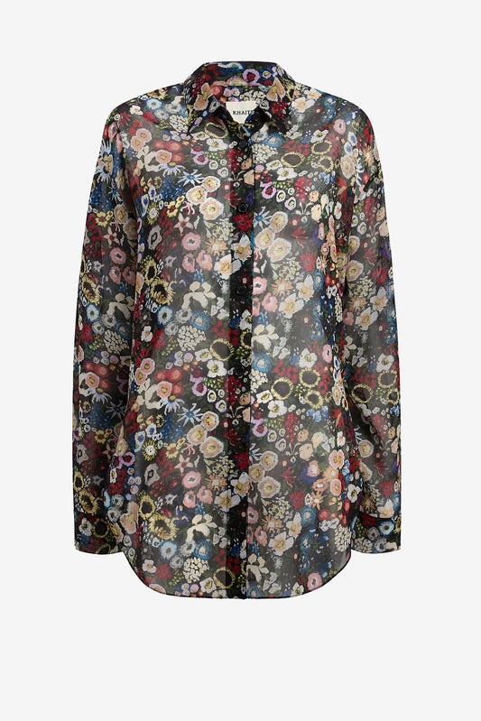 Goya Blouse in Black MultiKhaite - Anita Hass