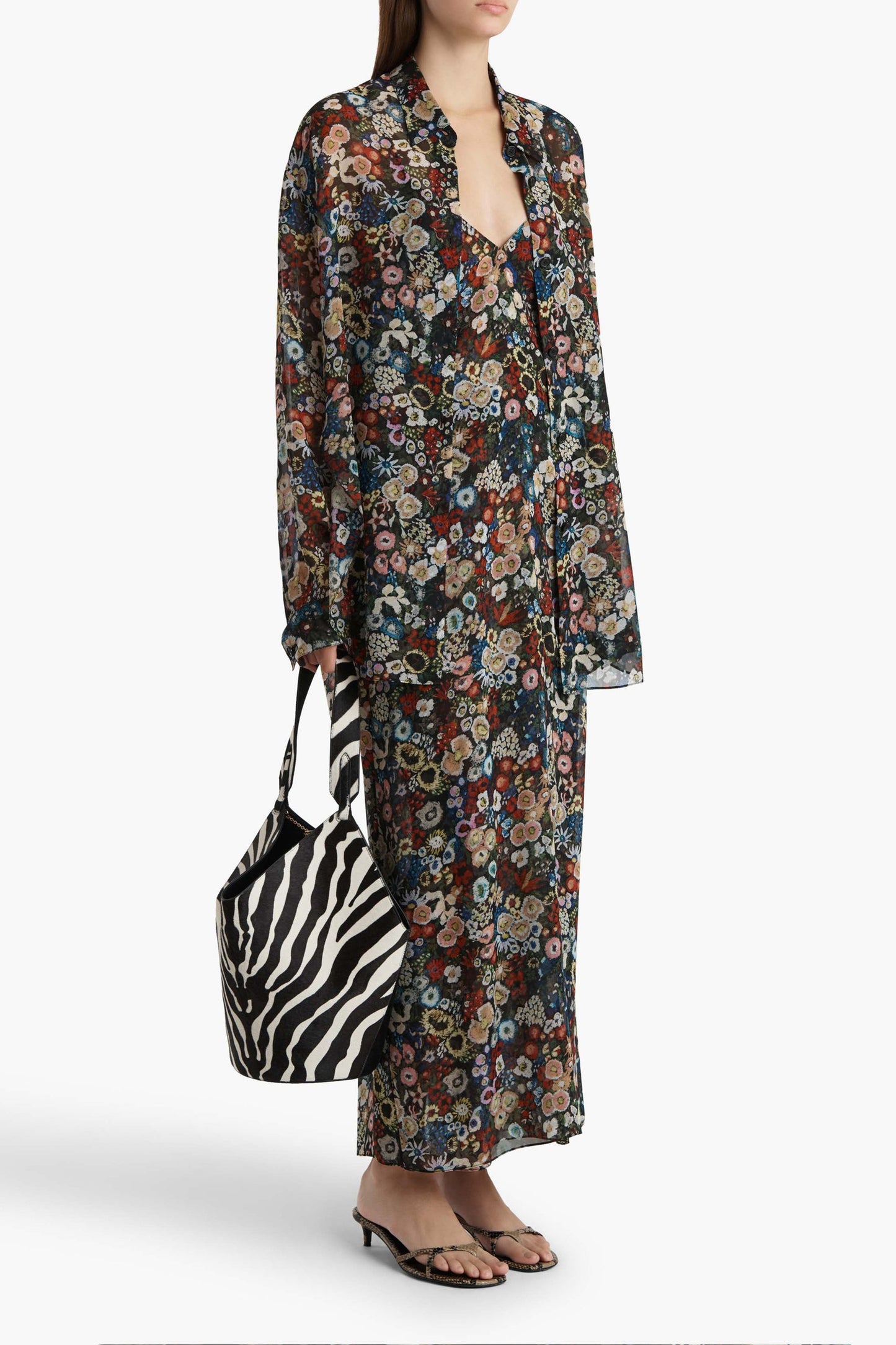 Goya Blouse in Black MultiKhaite - Anita Hass