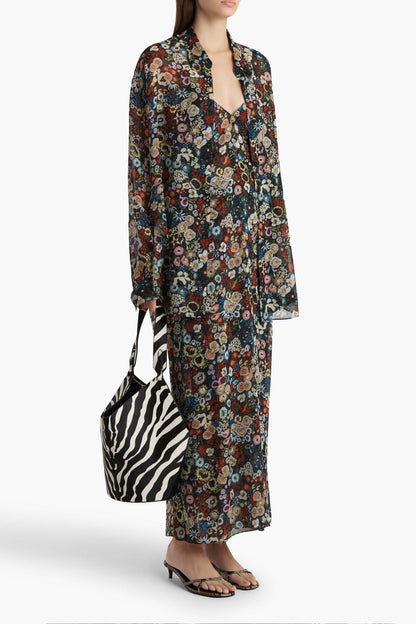 Goya Blouse in Black MultiKhaite - Anita Hass
