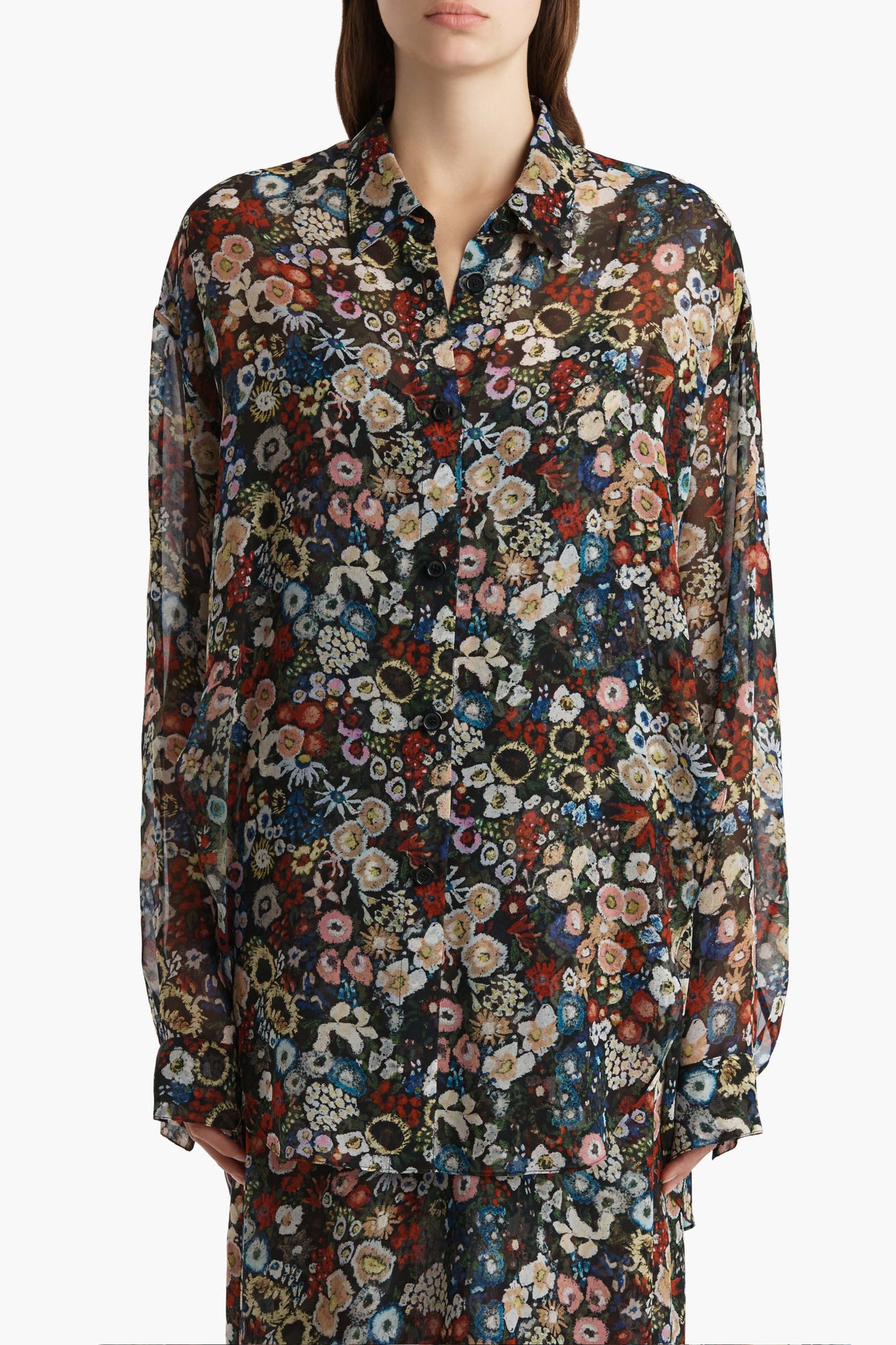Goya Blouse in Black MultiKhaite - Anita Hass