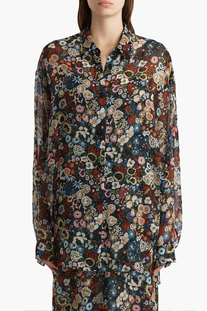 Goya Blouse in Black MultiKhaite - Anita Hass