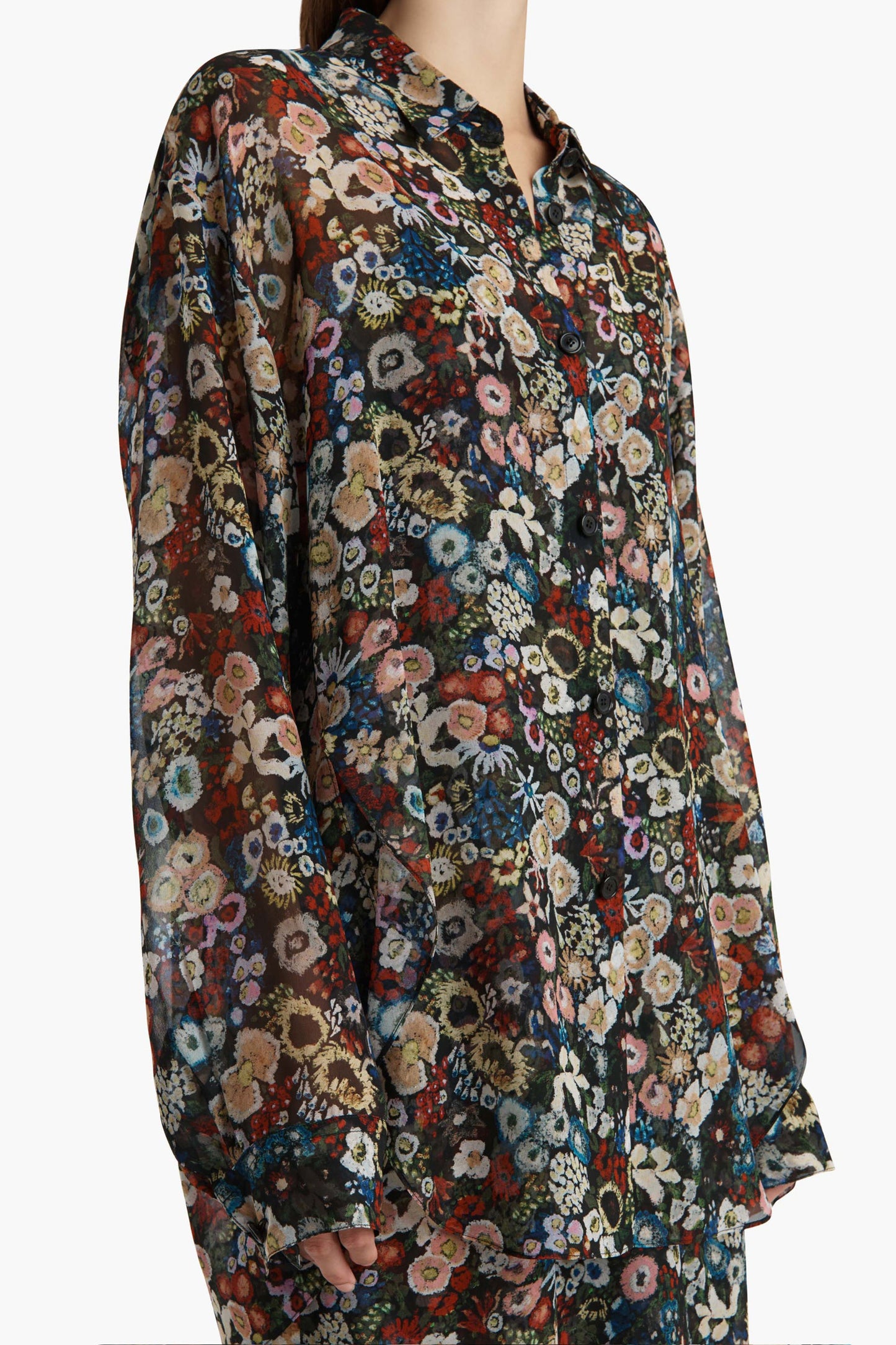 Goya Blouse in Black MultiKhaite - Anita Hass