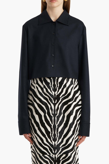 Jasen Blouse in Dark Navy by Khaite - Anita Hass