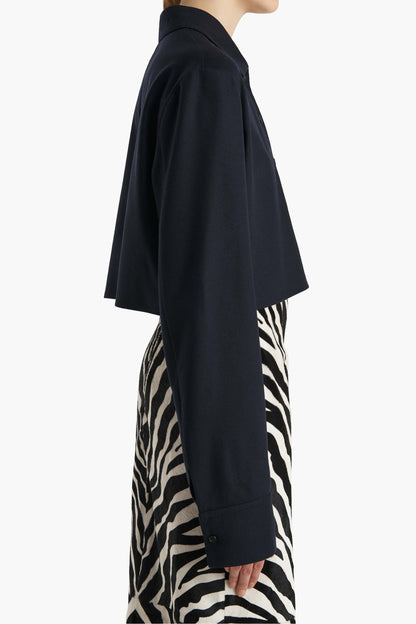Jasen Blouse in Dark Navy by Khaite - Anita Hass