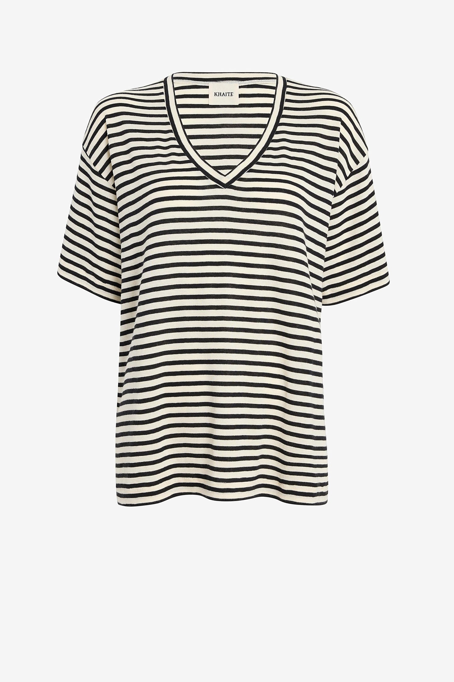 Linda T-Shirt in Black/Ivory by Khaite - Anita Hass