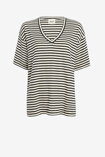 Linda T-Shirt in Black/Ivory by Khaite - Anita Hass