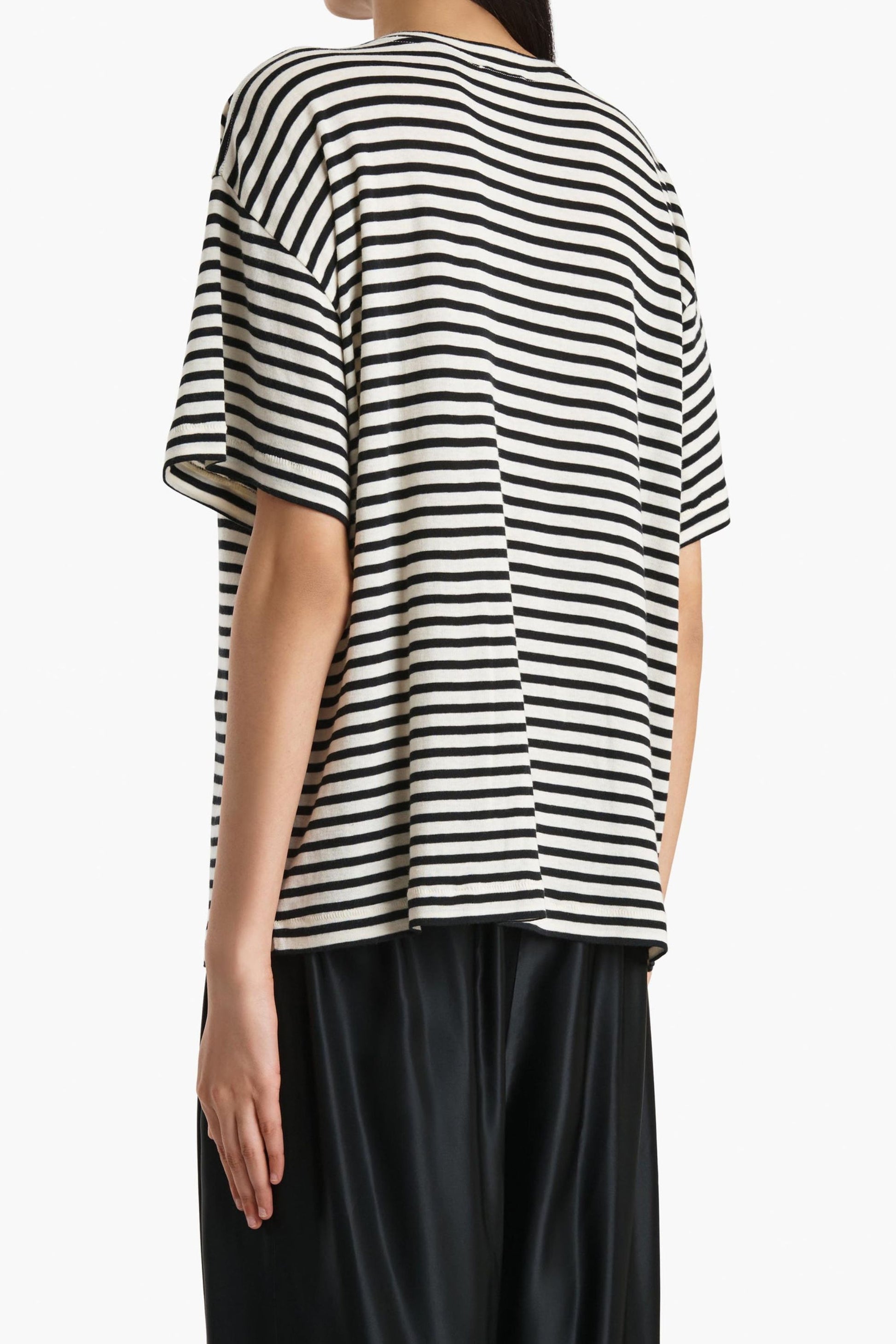 Linda T-Shirt in Black/Ivory by Khaite - Anita Hass