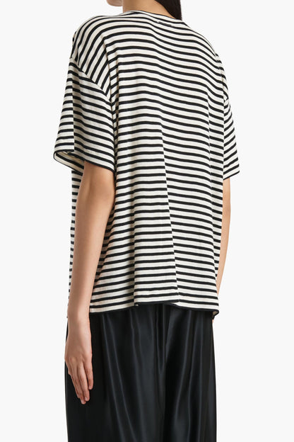 Linda T-Shirt in Black/Ivory by Khaite - Anita Hass