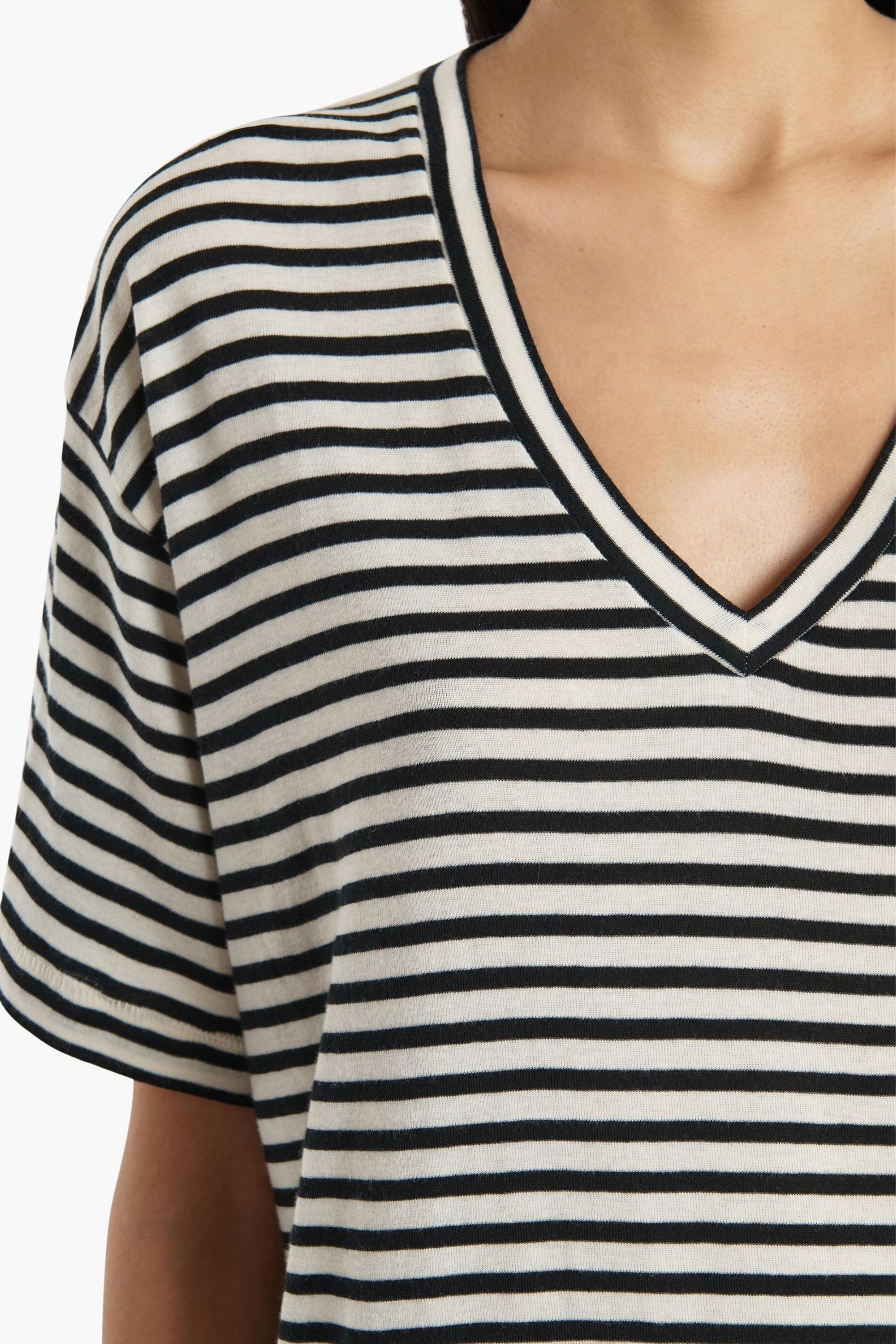 Linda T-Shirt in Black/Ivory by Khaite - Anita Hass