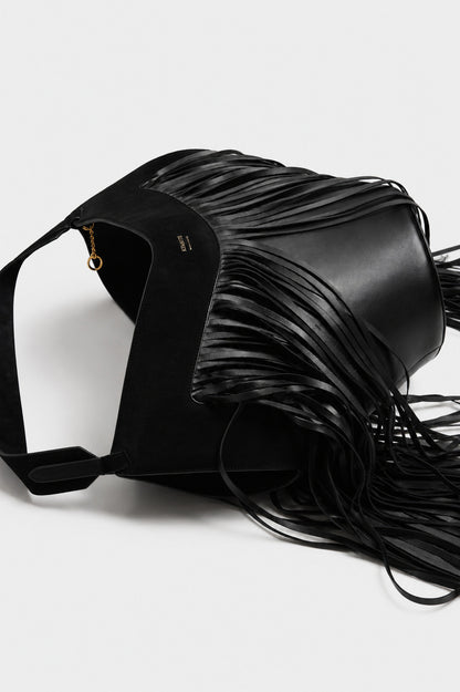 Lotus Fringes Small Bag in Black