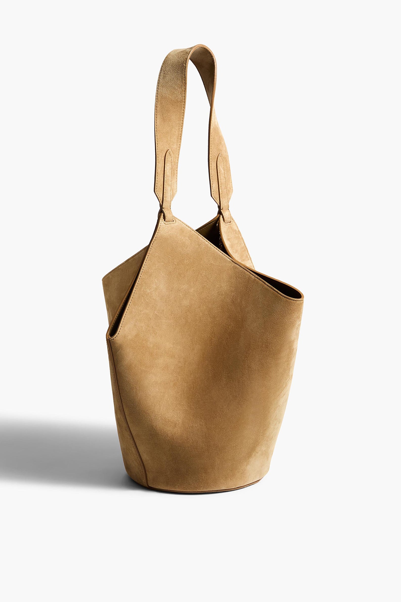 Tasche Lotus Small in Mud Suede Khaite