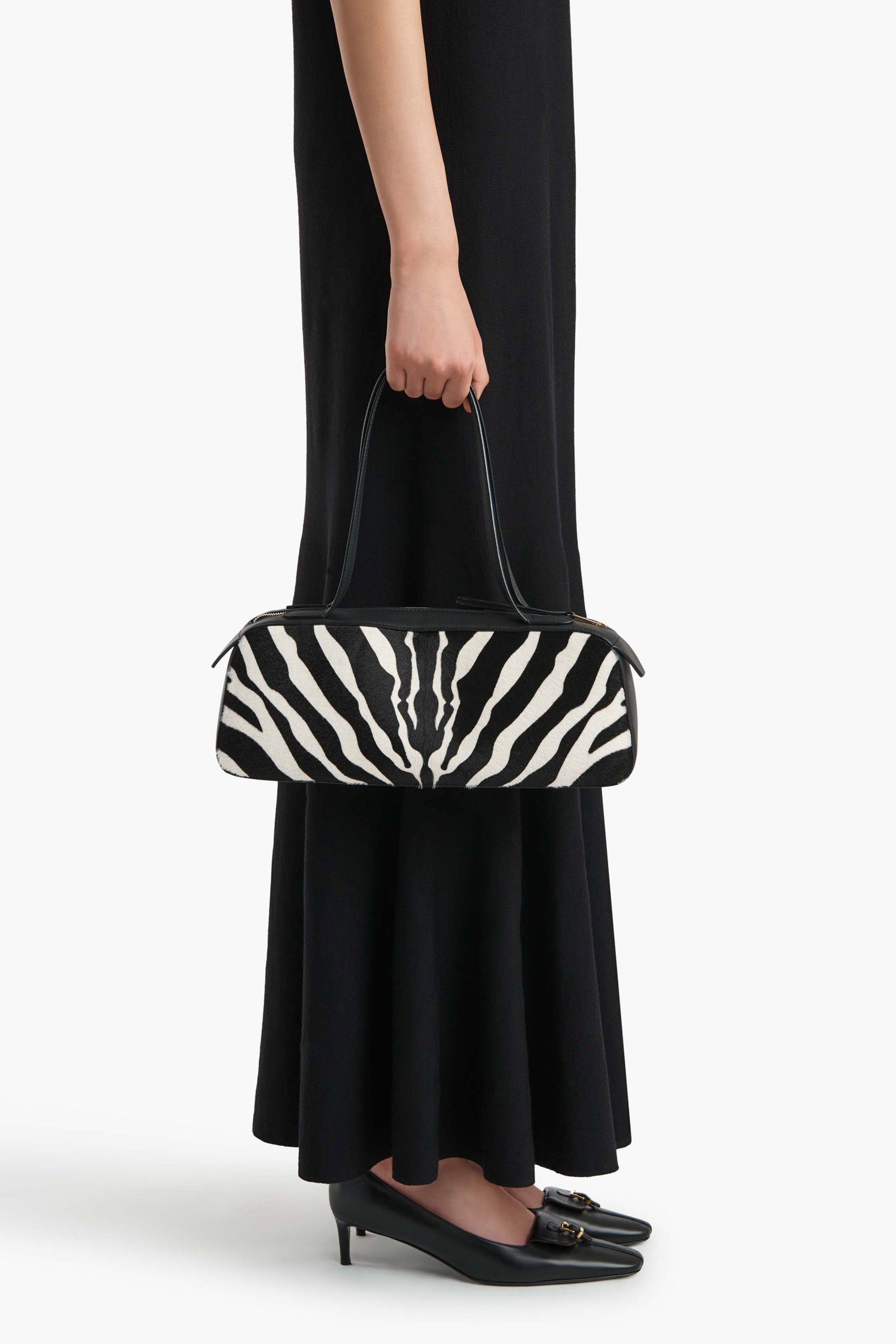 Simona Zebra Bag in Black/White by Khaite - Anita Hass