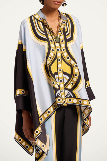 Bluse Foulard in Sanctuary Placée Light Blue La Double J