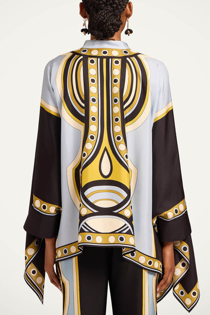 Bluse Foulard in Sanctuary Placée Light Blue La Double J