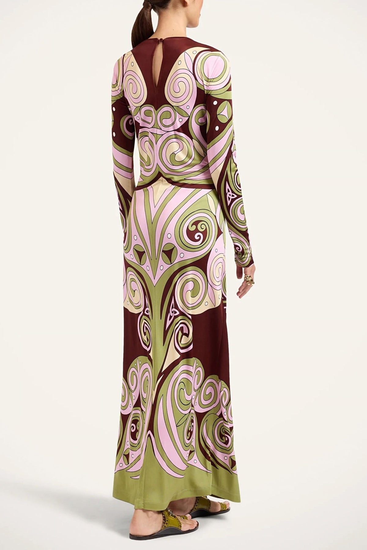 Kleid Slinky Swing in Burgundy La Double J