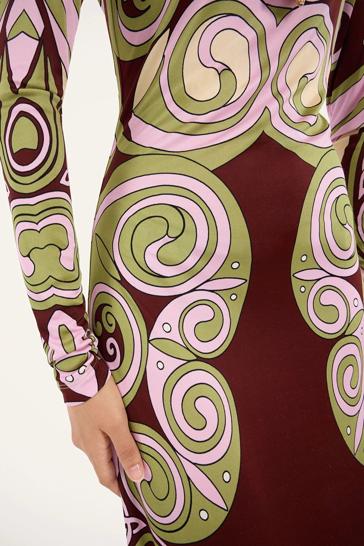 Kleid Slinky Swing in Burgundy La Double J