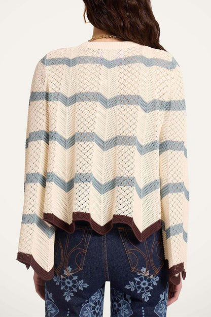 Pullover Chevron in Blue/Ivory La Double J