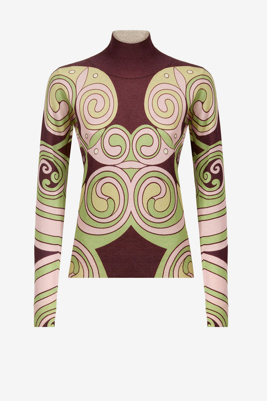 Silky Swirl Sweater in Burgundy