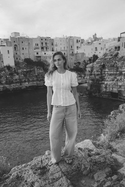 Bluse Bellina in Weiß Ladneri