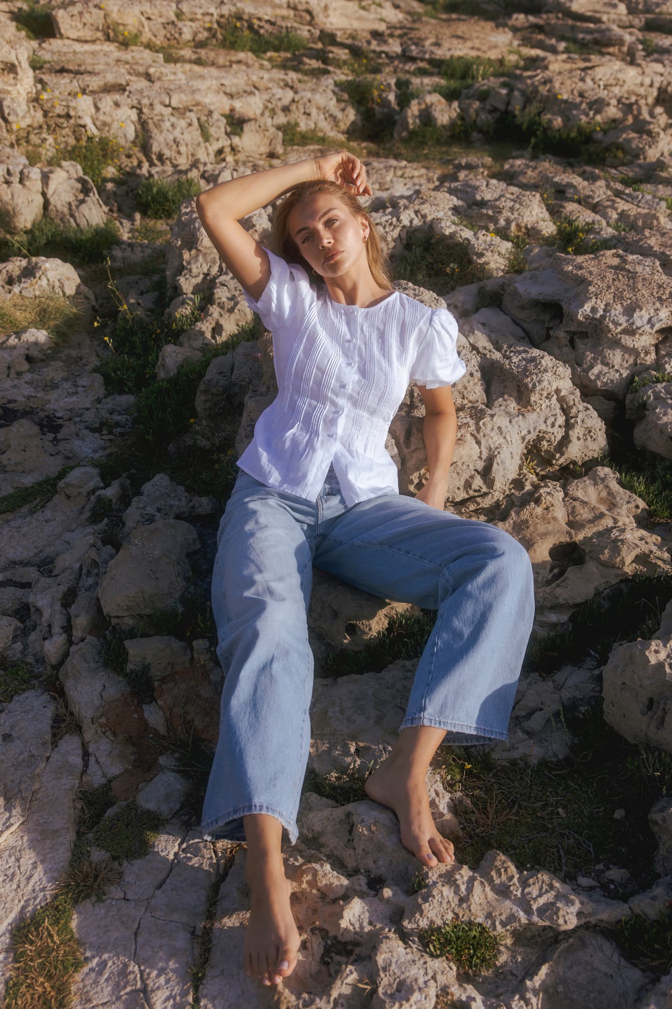 Bluse Bellina in Weiß Ladneri