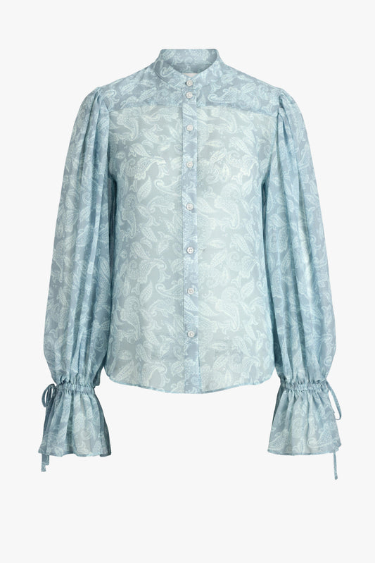 Elise Blouse in Blue Paisley – Ladneri 