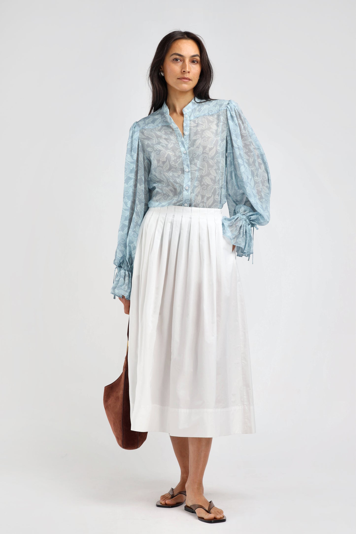 Elise Blouse in Blue Paisley – Ladneri 