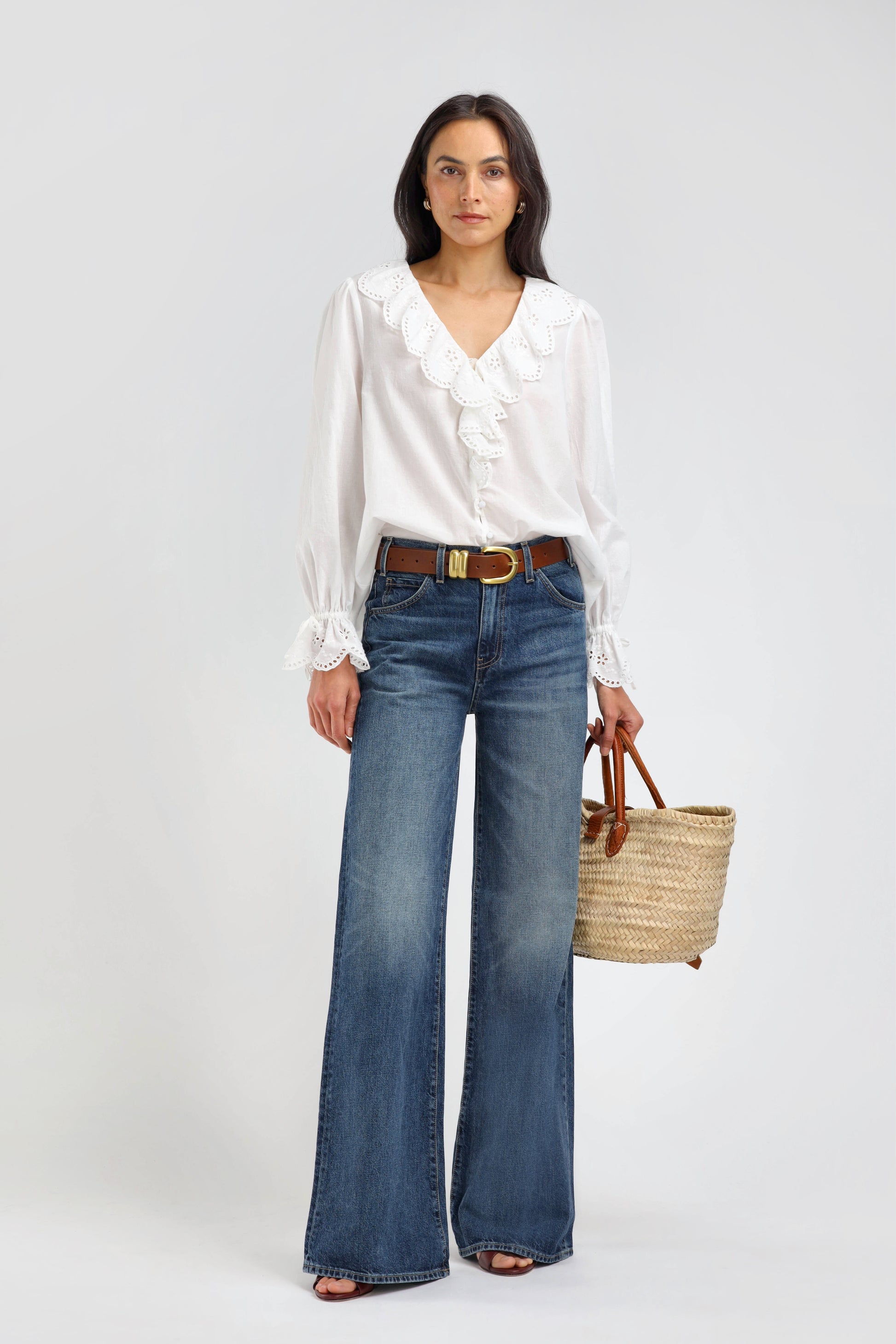 Lia Blouse in White – Ladneri 