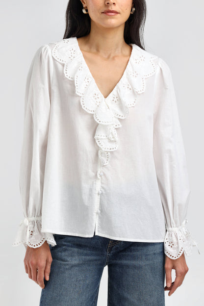 Lia Blouse in White – Ladneri 